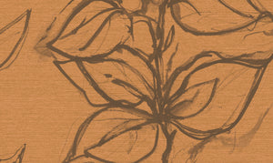 Aquatint floral Wallpaper - Peach + Taupe