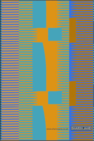 Combed Stripe Tea Towel - Orange + cobalt