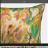 Abstract Floral Velvet Cushion - Yellow
