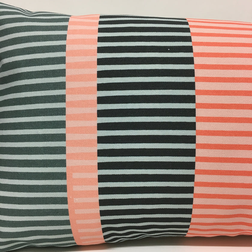 Combed Stripe Cushion - Coral