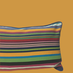 Cotton Striped Cushion - Multi bright