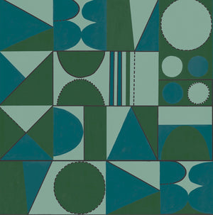 Taking Shape Wallpaper- Peach & Petrol