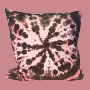 Tie Dye Circle  Velvet Cushion - Mulberry
