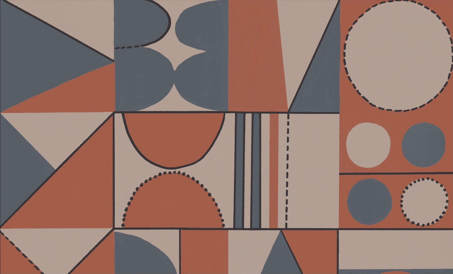 Taking Shape Wallpaper- Burnt Orange