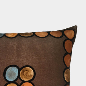 Ombré Circle Velvet Cushion - Chocolate + Terracotta