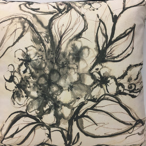 Aquatint Monochrome Floral Cushion - LAST ONE