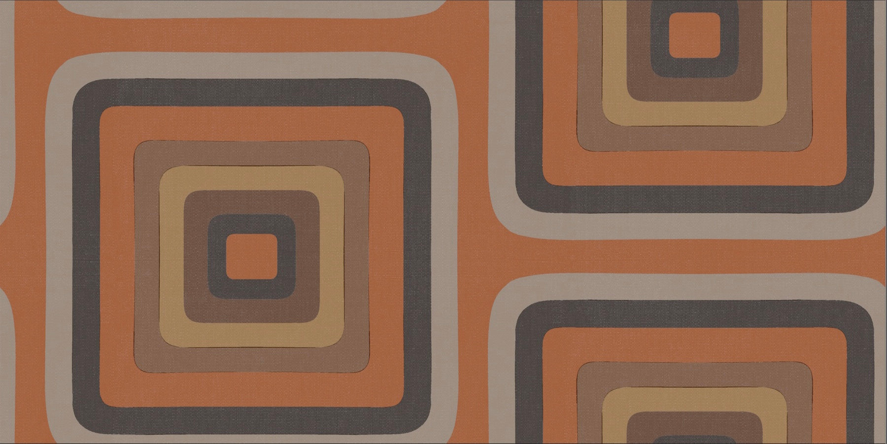 Retro Square  Geometric wallpaper - Terracotta + Grey