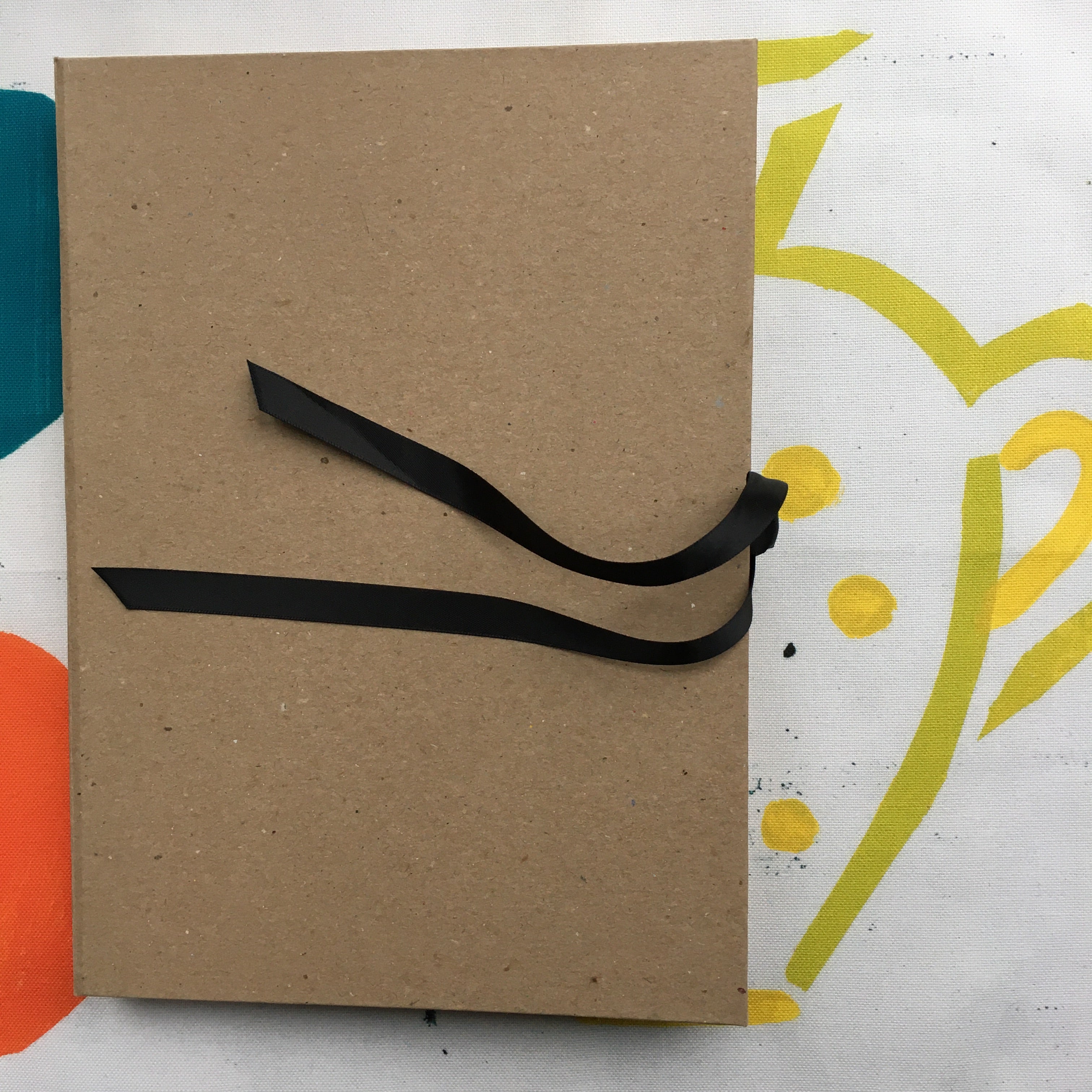 ‘Orange + Spoon’ Hand Printed Tea Towel