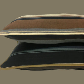 Grey + Black + Brown Striped Cushion