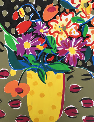 Yellow Spotted Vase Painting
