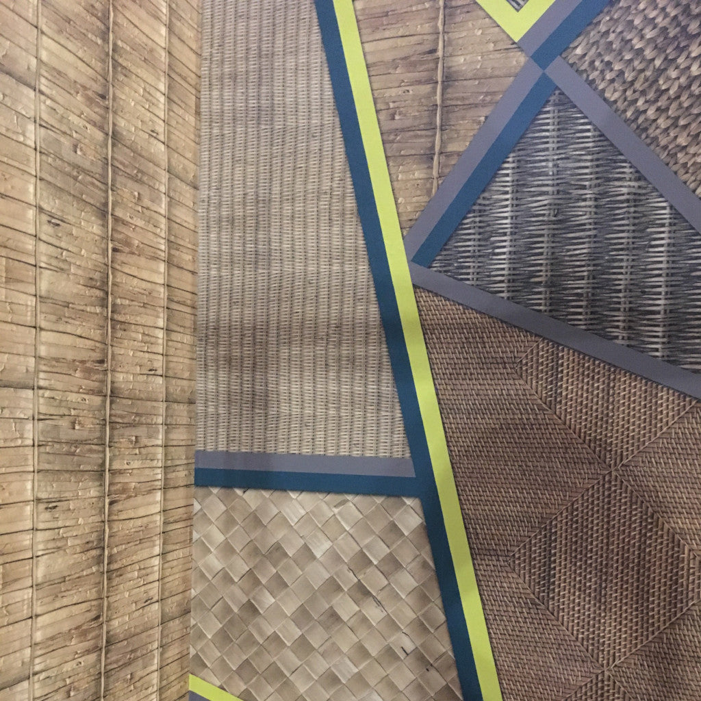 Wicker Geometric Citrine + Charcoal Wallpaper