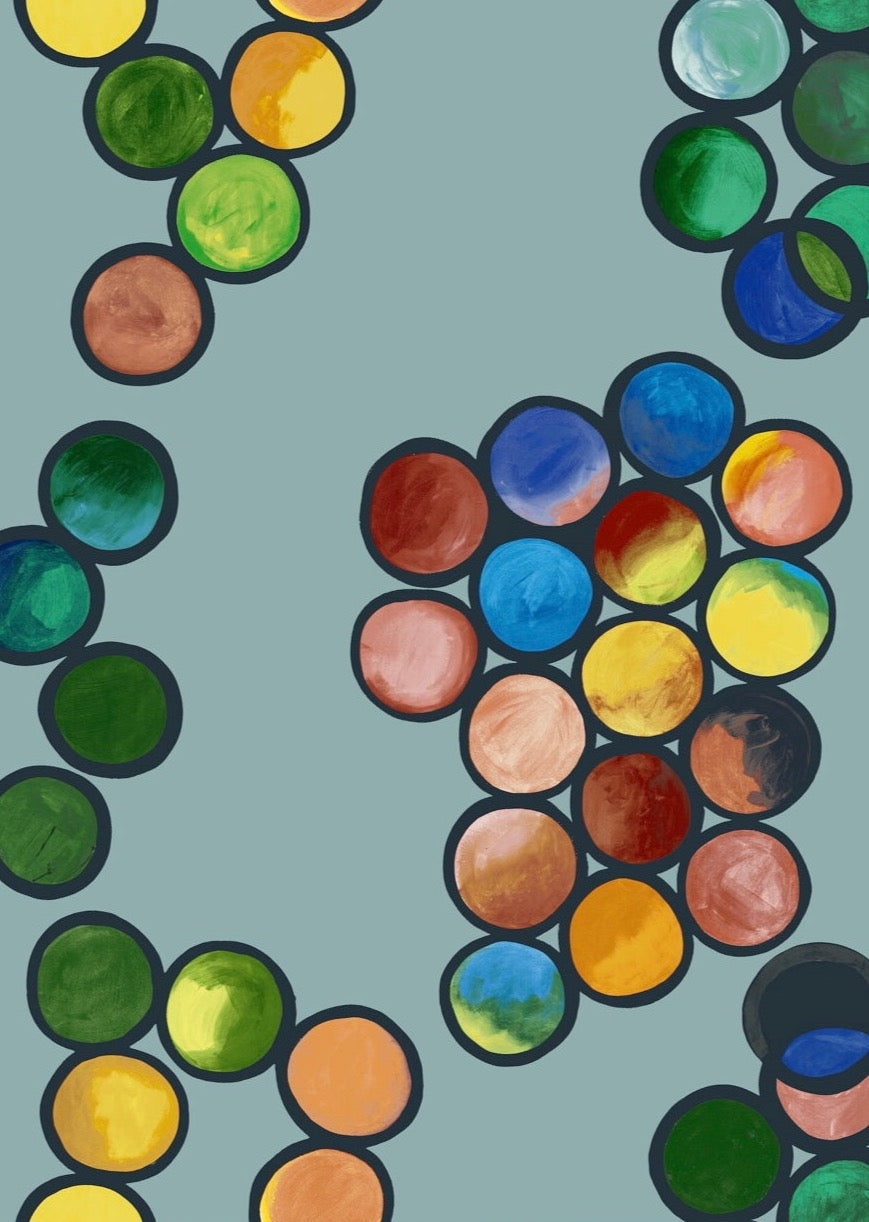 Ombré Circle Wallpaper - Duck egg