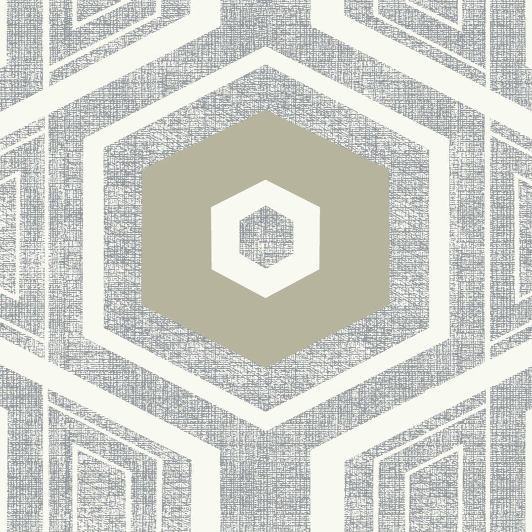 Retro Textured Polygon. Grey + Linen