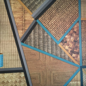 Wicker Geometric panels Turquoise + Mustard