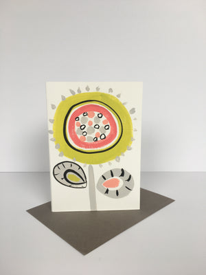 ‘Flower’ Hand Painted Greetings Card