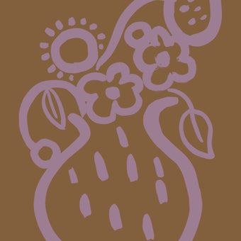 Vase print - Tan + Lilac