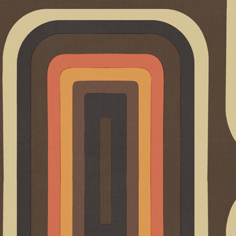 Retro Oblong Geometric wallpaper - Brown + Orange