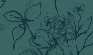 Aquatint floral Wallpaper - Peacock
