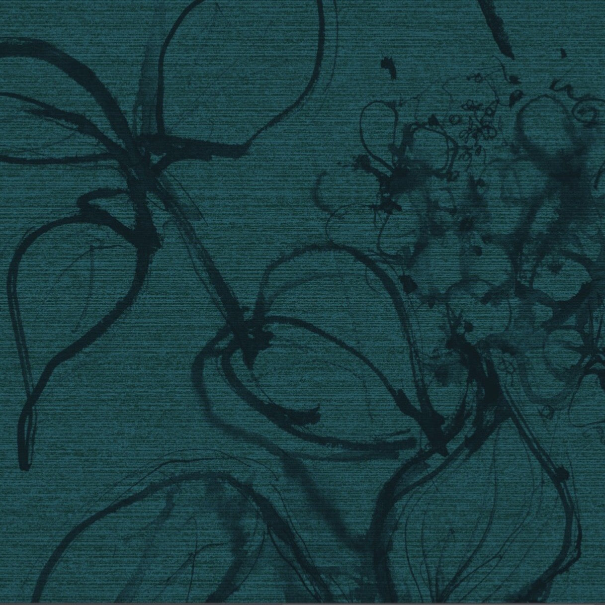 Aquatint floral Wallpaper - Petrol