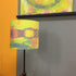 Abstract painted yellow square cushion