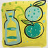 ‘ Bottle + Fruit’ Lime Hand Painted Greetings Card