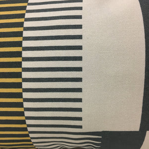 Combed Stripe Cushion - Ochre, Graphite + Mustard