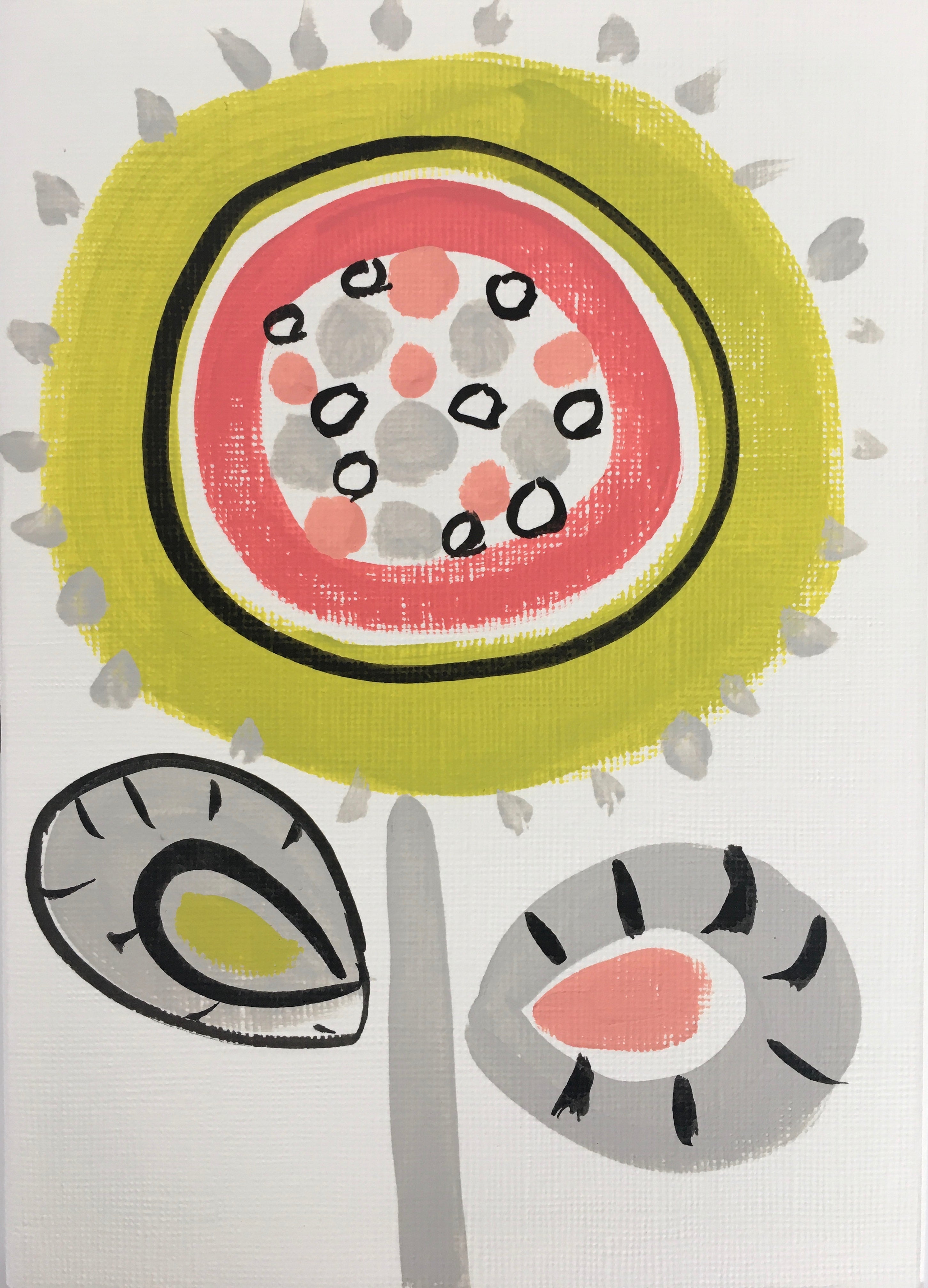 ‘Flower’ Hand Painted Greetings Card