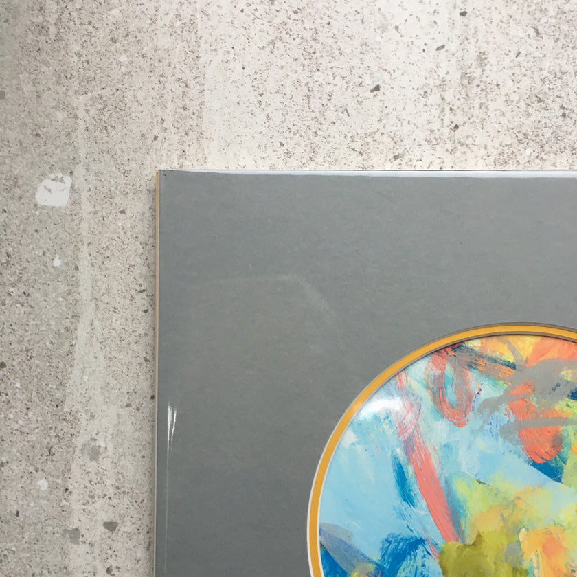 Expressive Abstract Circular Print Yellow + Grey Mount