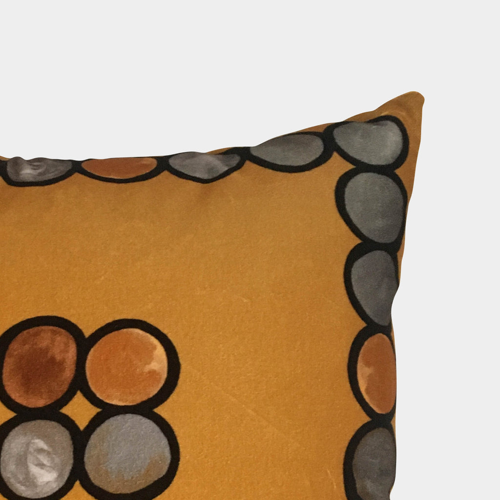 Ombré Circle Velvet Cushion - Mustard + Grey