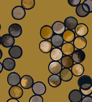 Ombré Circle Wallpaper - Mustard & Greys