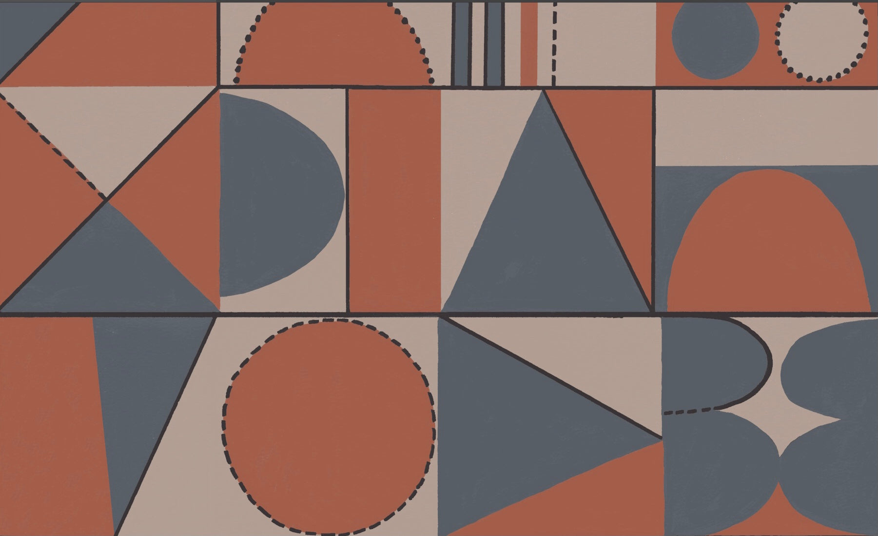 Taking Shape Wallpaper- Burnt Orange