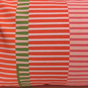 Combed Stripe Cushion - Rose, Orange + blush