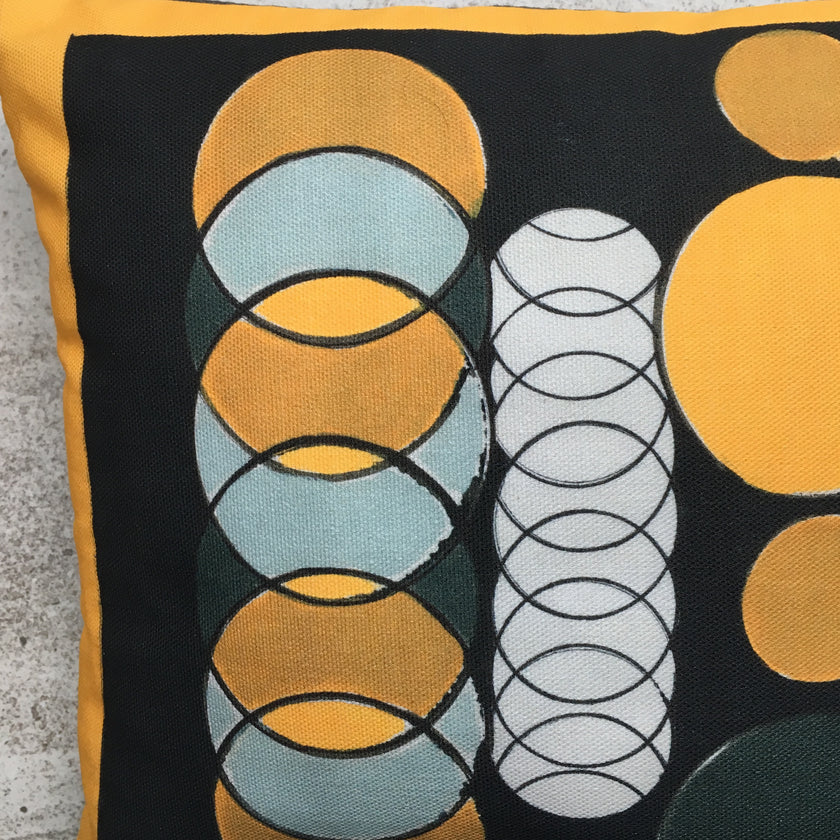 Yellow + Black Circle Mini Cushion - Now £10.00