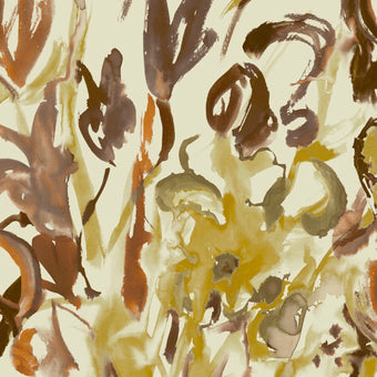 Watercolour Floral Wallpaper - Ochre + Umber