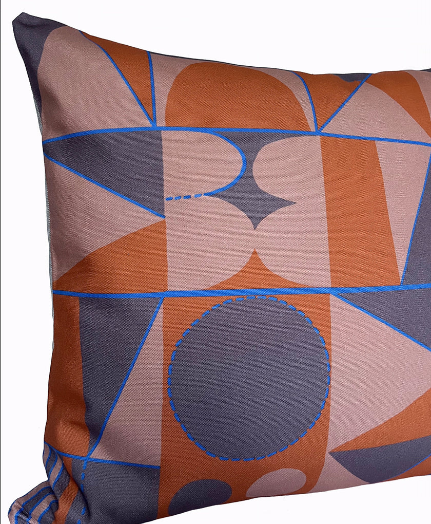 Taking Shape Cushion - Burnt Orange + Pewter