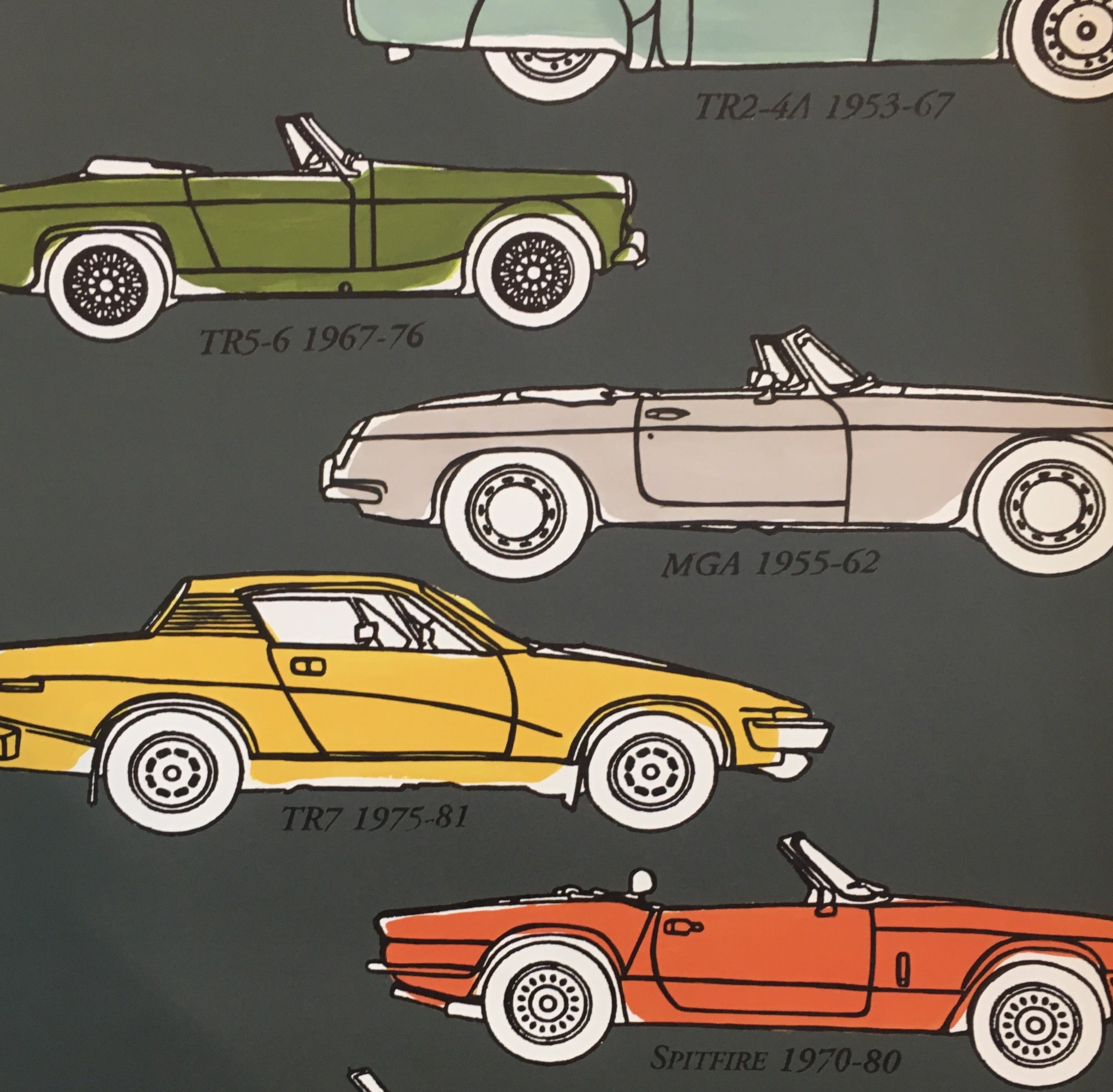 British Classic Cars Wallpaper - Dark ground + Bright cars