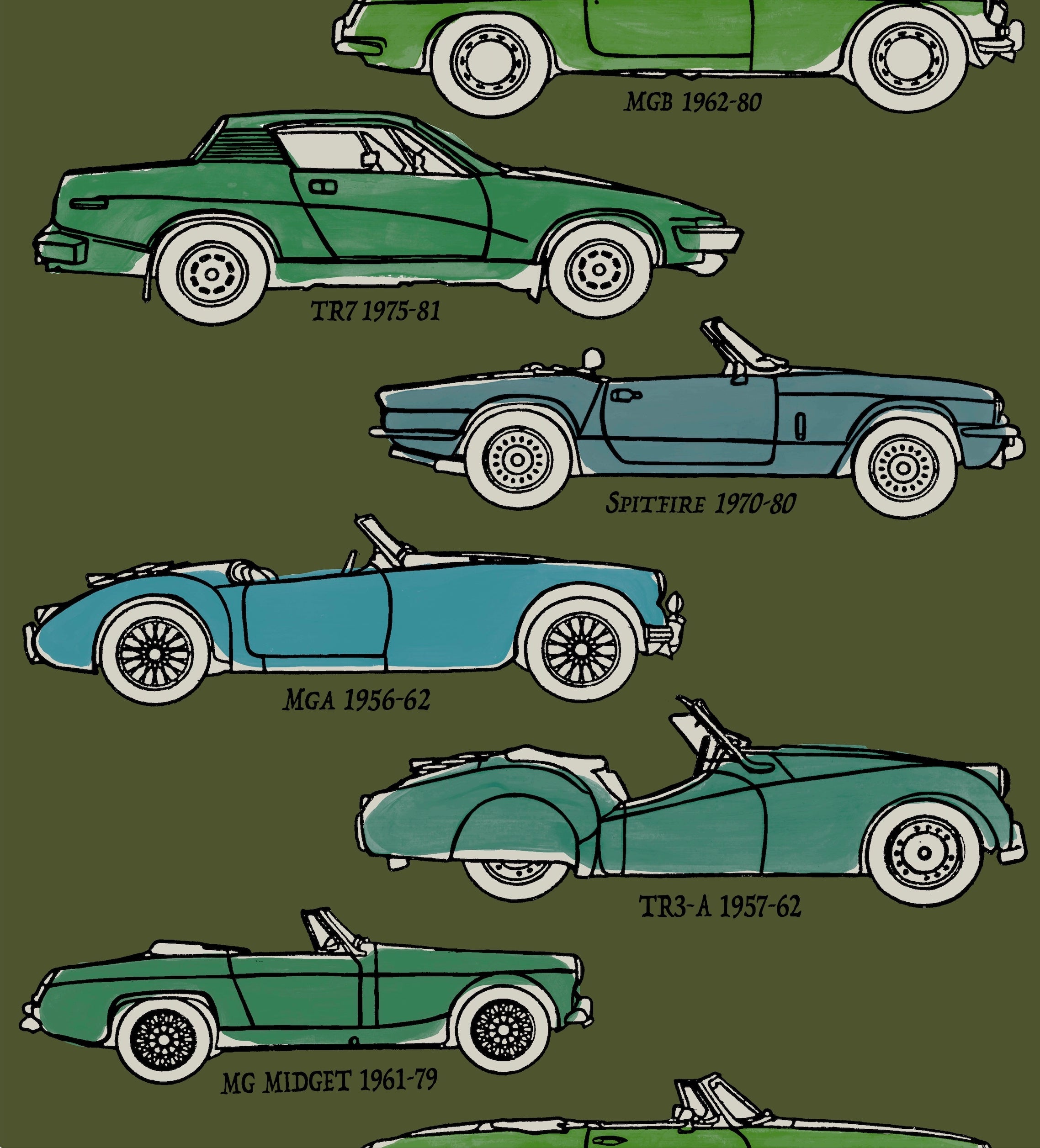 Classic Cars Wallpaper - Olive