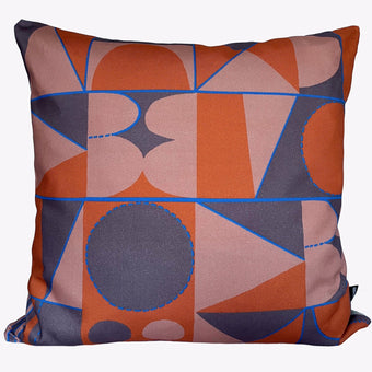 Taking Shape Cushion - Burnt Orange + Pewter