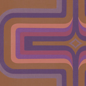 70s Geometric wallpaper, Terracotta + Pink