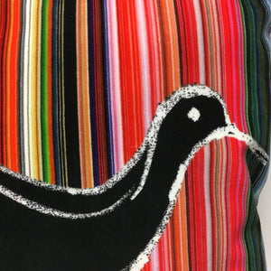 Ducks In A Row Velvet Cushion - White
