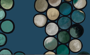 Ombré Circle Wallpaper - Petrol & Taupes