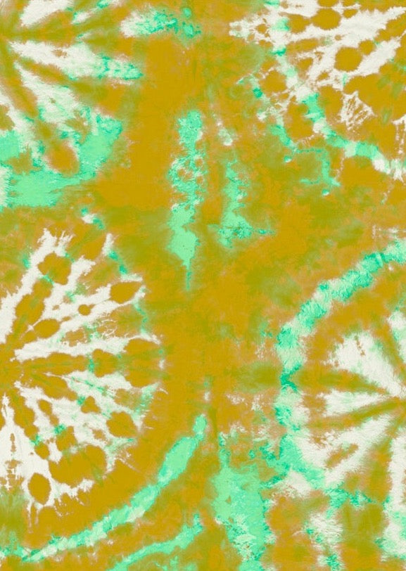 Tie dye circle Wallpaper - Ochre / Jade