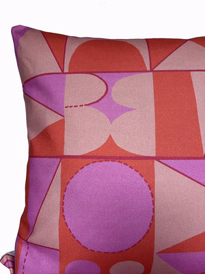 Taking Shape Cushion - Poppy, Fuchsia + Rose