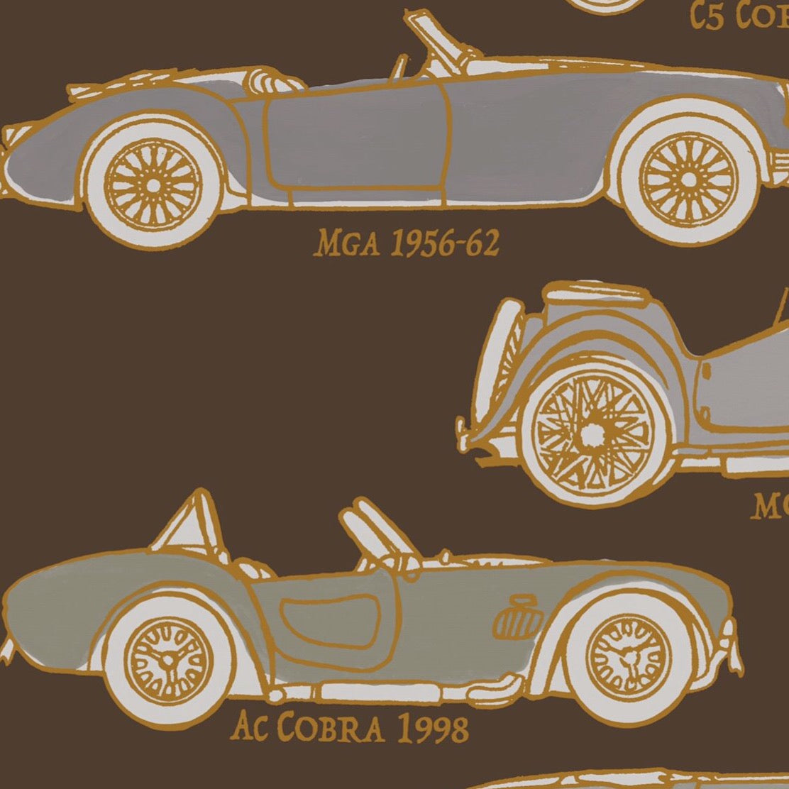 Classic Cars Wallpaper - Chocolate + ochre