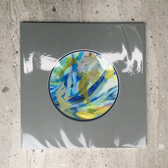 Expressive Abstract Circular Print Navy + Grey Mount