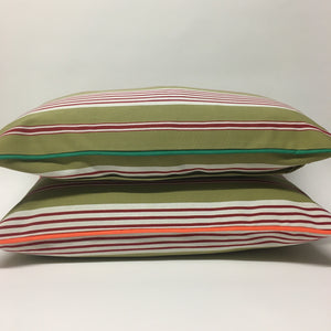 Multi Striped Cushions - khaki