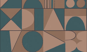 Taking Shape Wallpaper- Peach & Petrol
