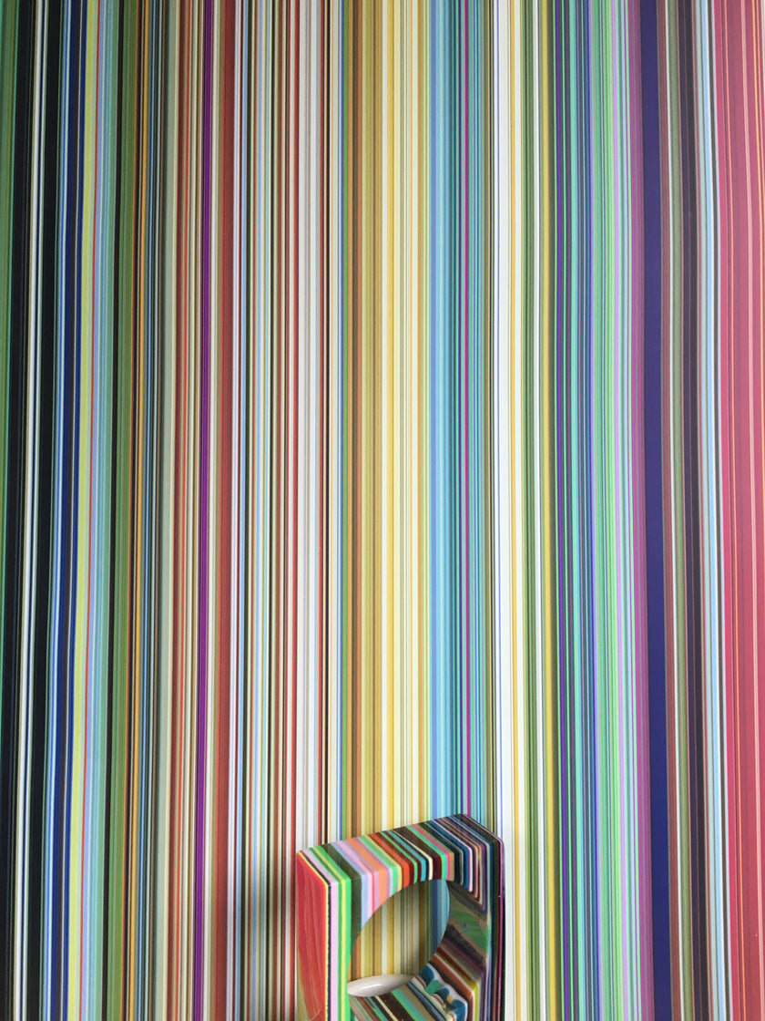 Fine Stripe Wallpaper - Multicoloured