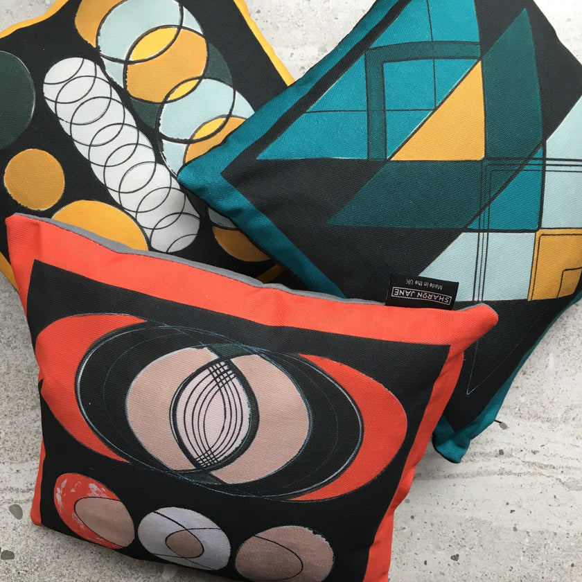 Yellow + Black Circle Mini Cushion - Now £10.00