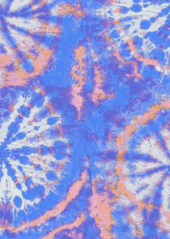 Tie dye circle Wallpaper - Blue / Coral